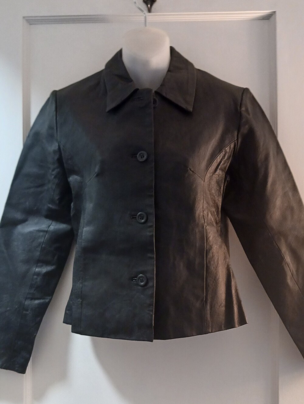 Rue21 Black Leather Button-Front Jacket